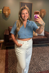 Baby Blue Denim Crop