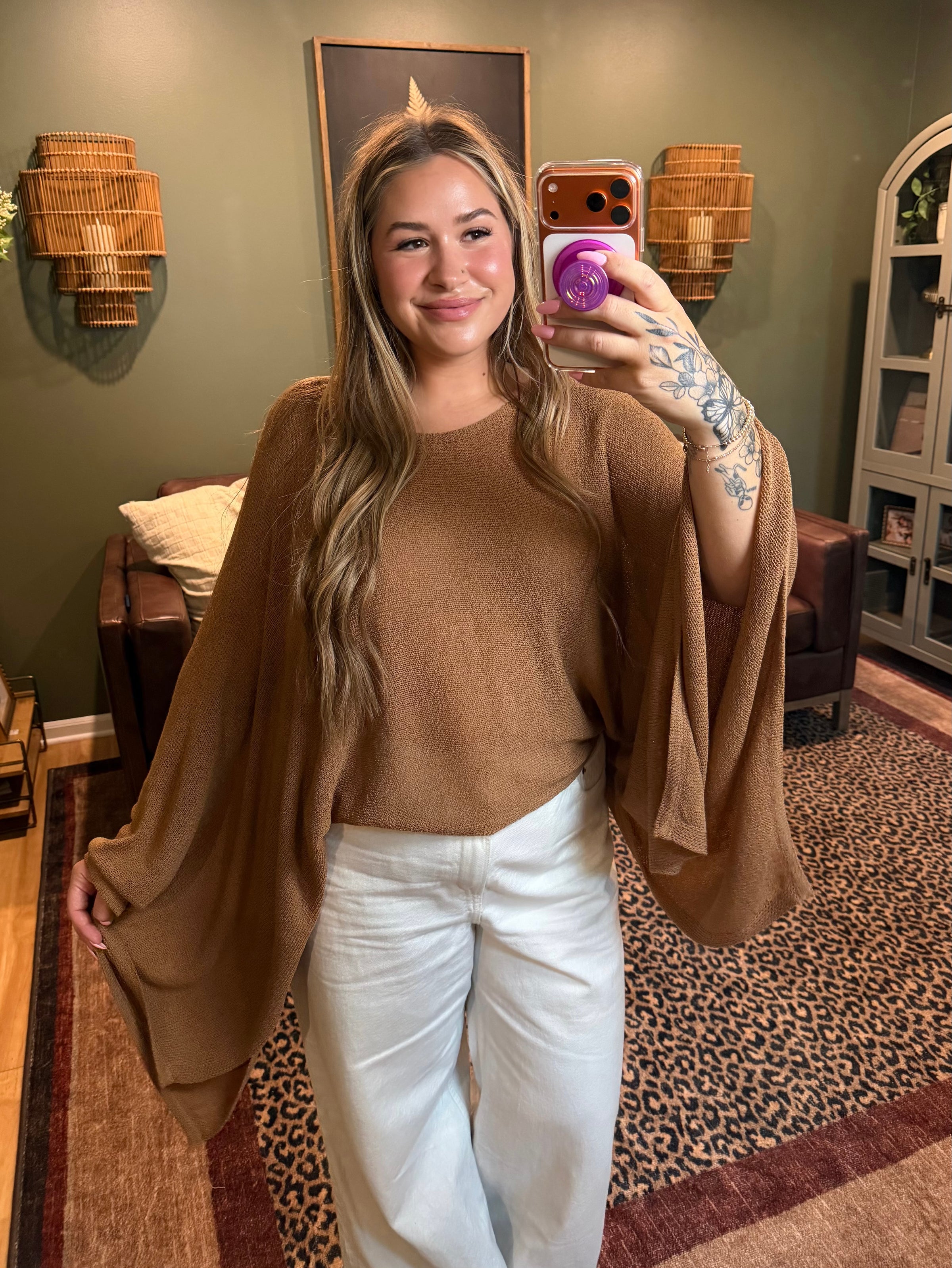 Cropped Poncho Sweater