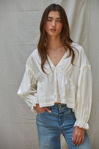 Eyelet Collar Blouse