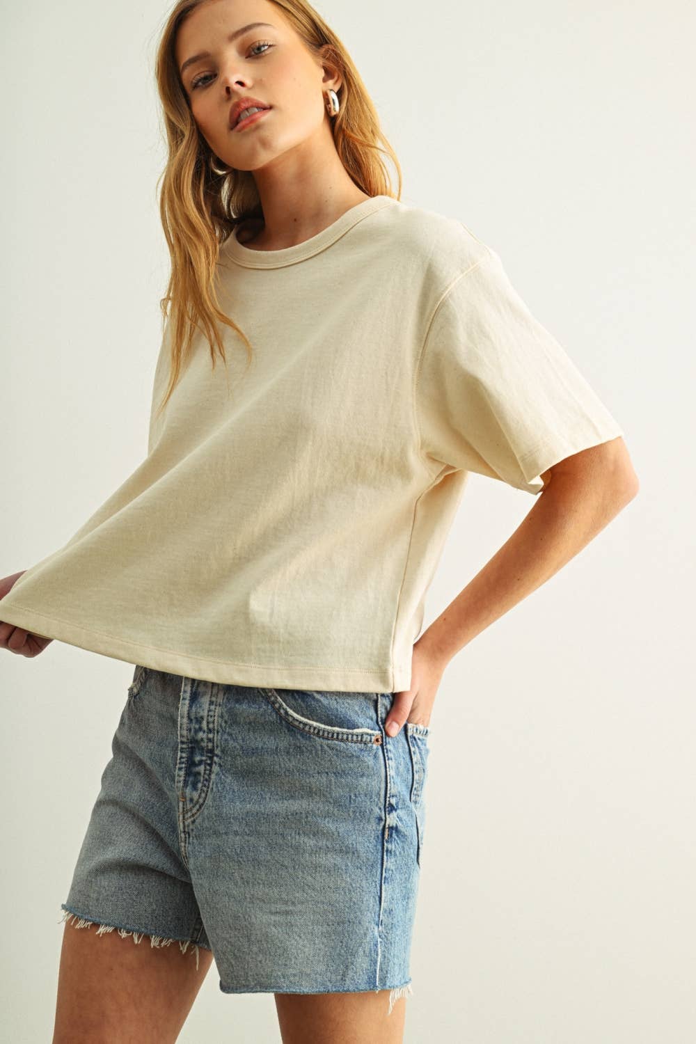 Mushroom Linen Top