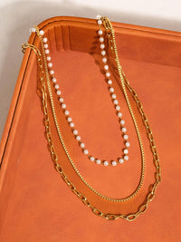 Cadeaux Stacked Pearl Chain Necklace
