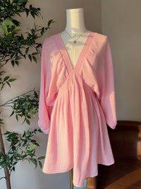 Crinkle Cotton Mini Dress
