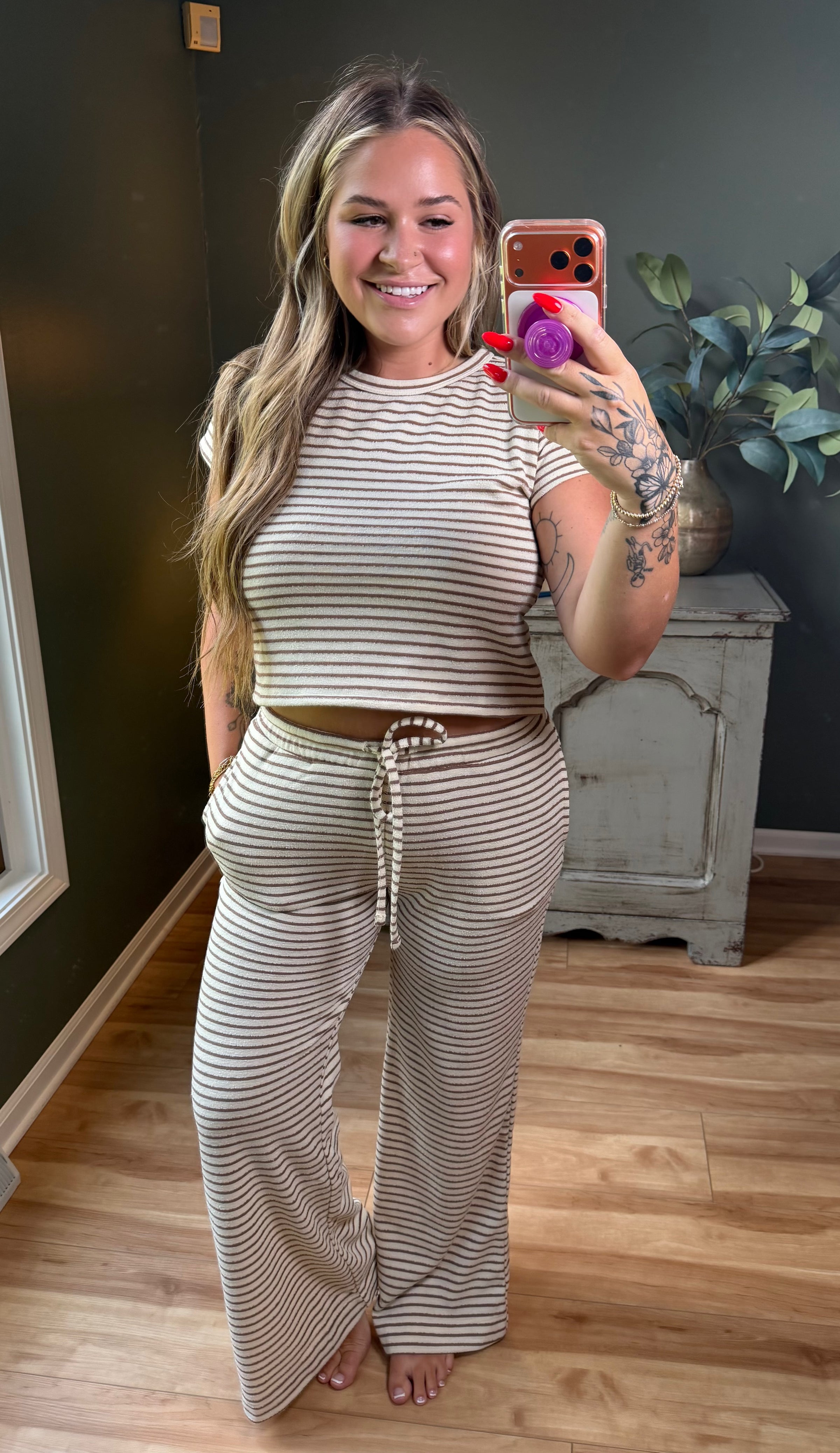 Latte Stripe Pant