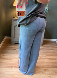 Side Tie Denim Pant
