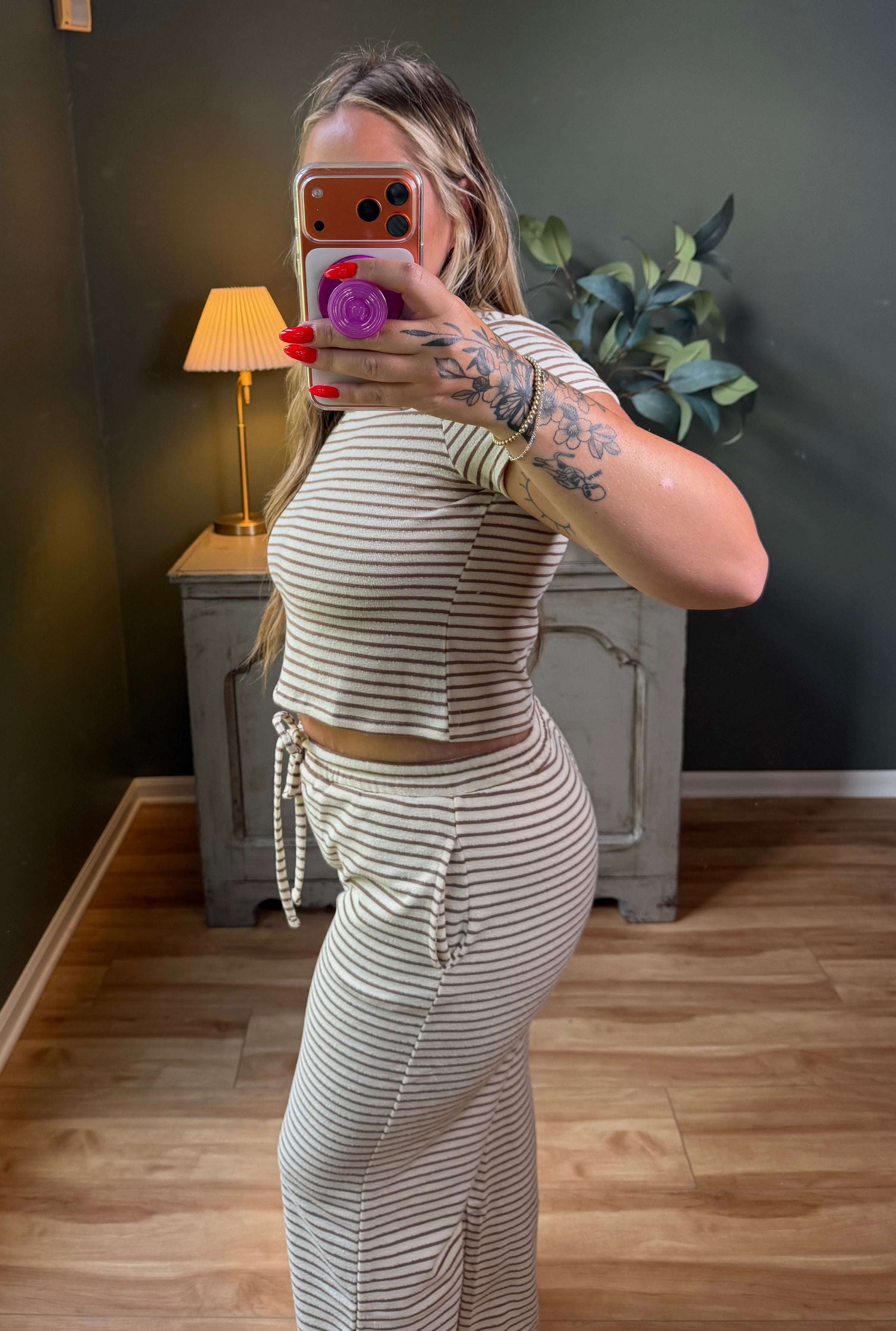 Latte Stripe Pant