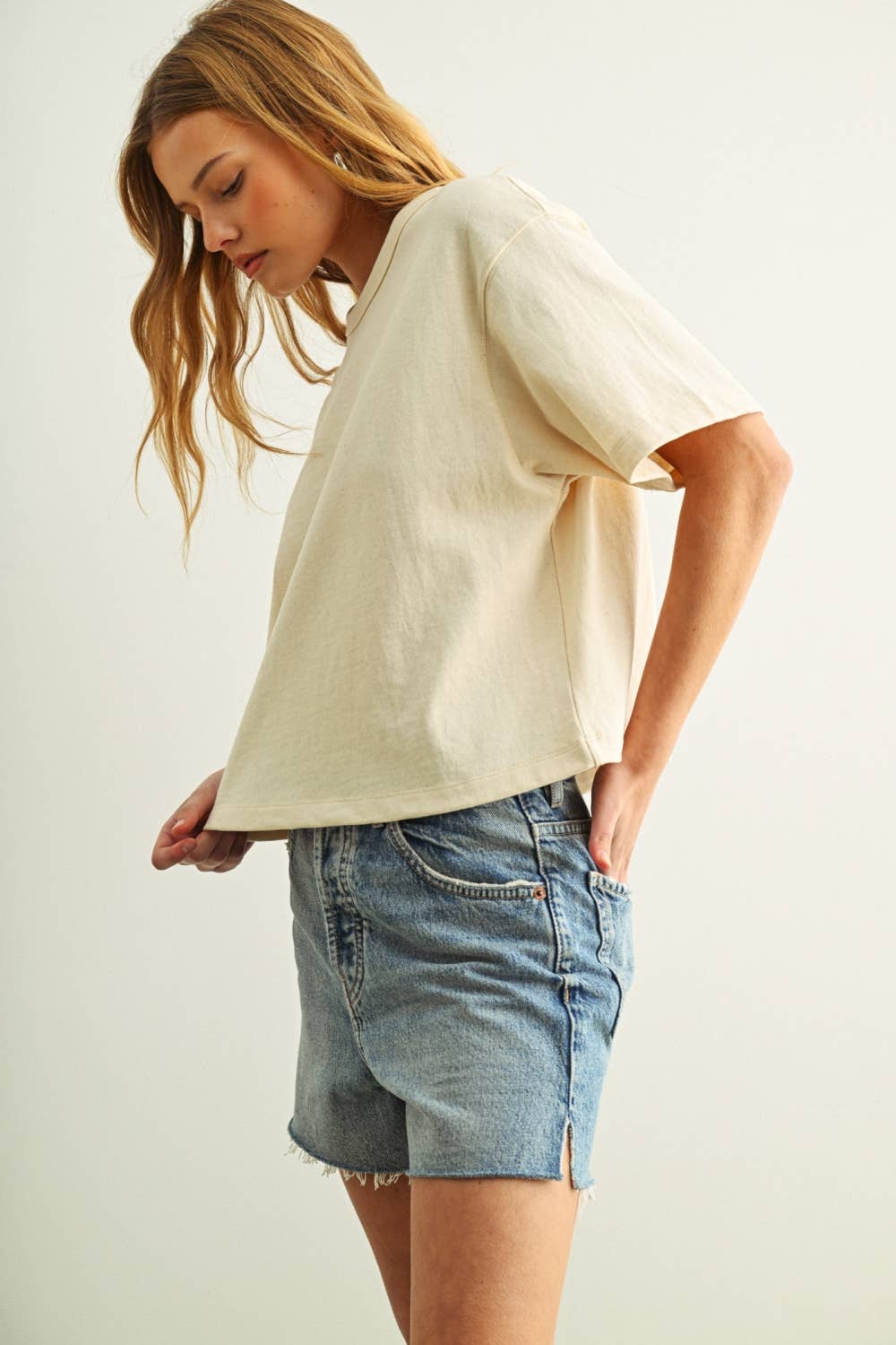 Mushroom Linen Top