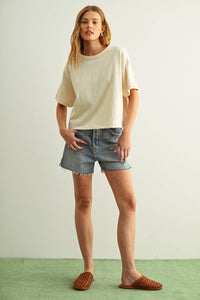 Mushroom Linen Top