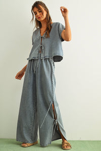Side Tie Denim Pant