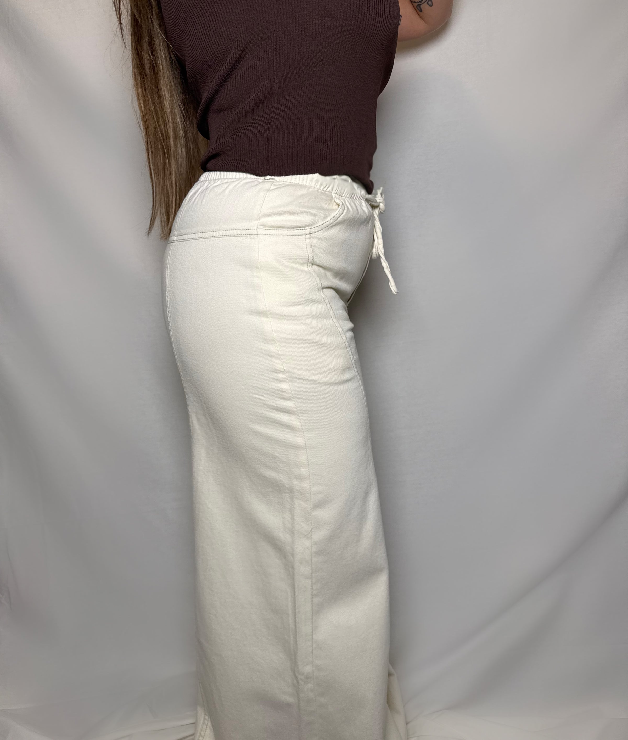 Classic Wide Ivory Denim