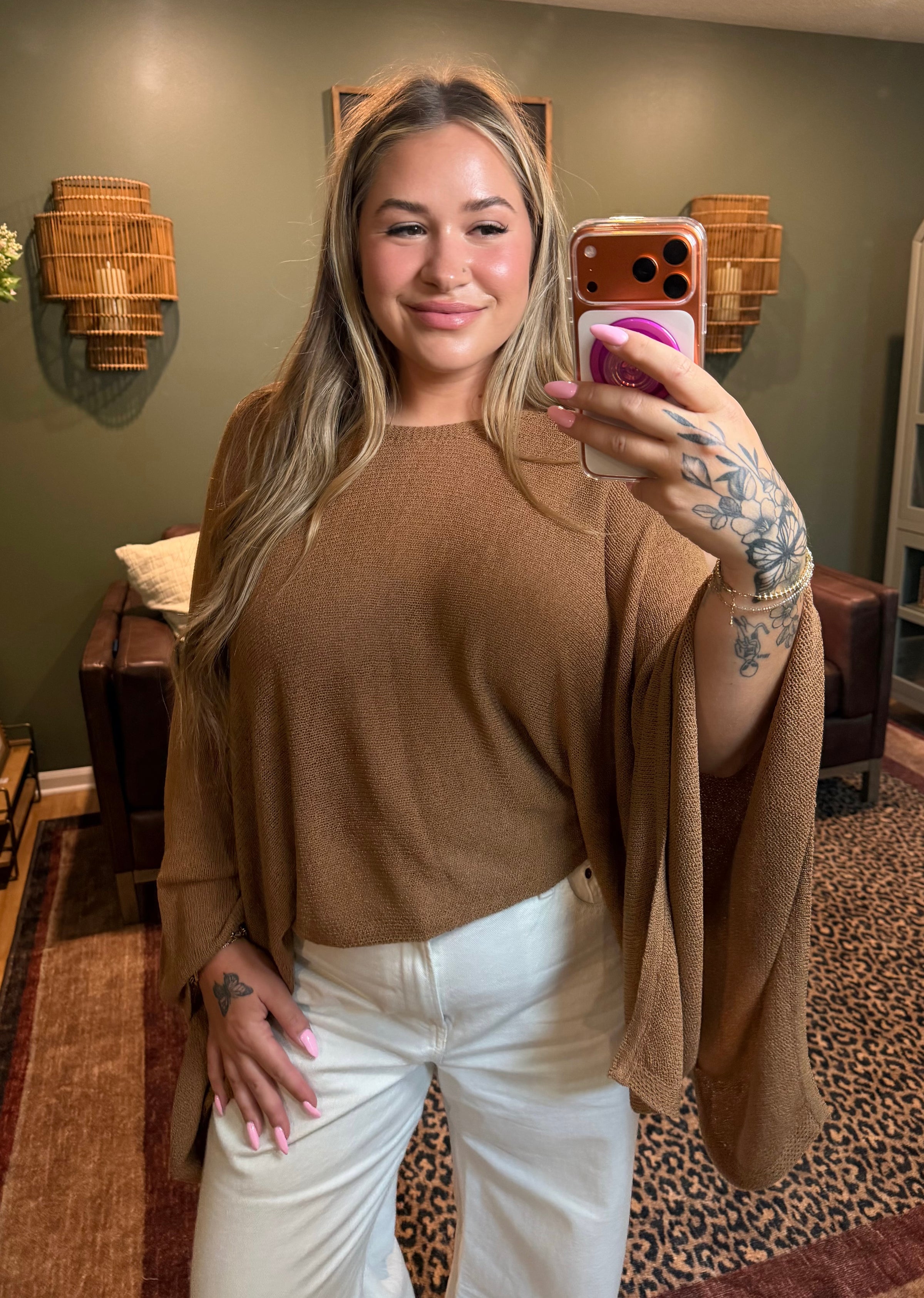 Cropped Poncho Sweater
