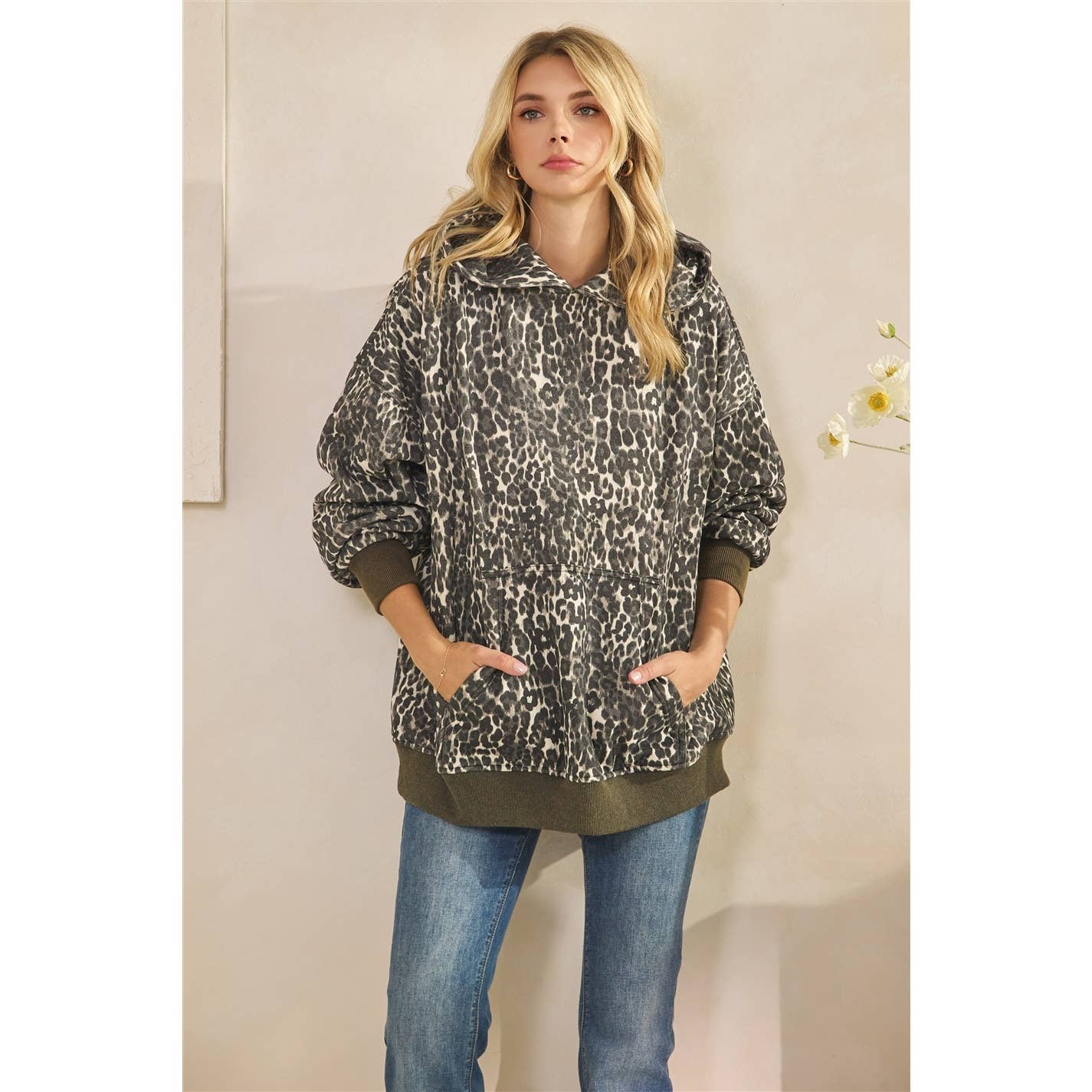 Cheetah Fleece Hoodie