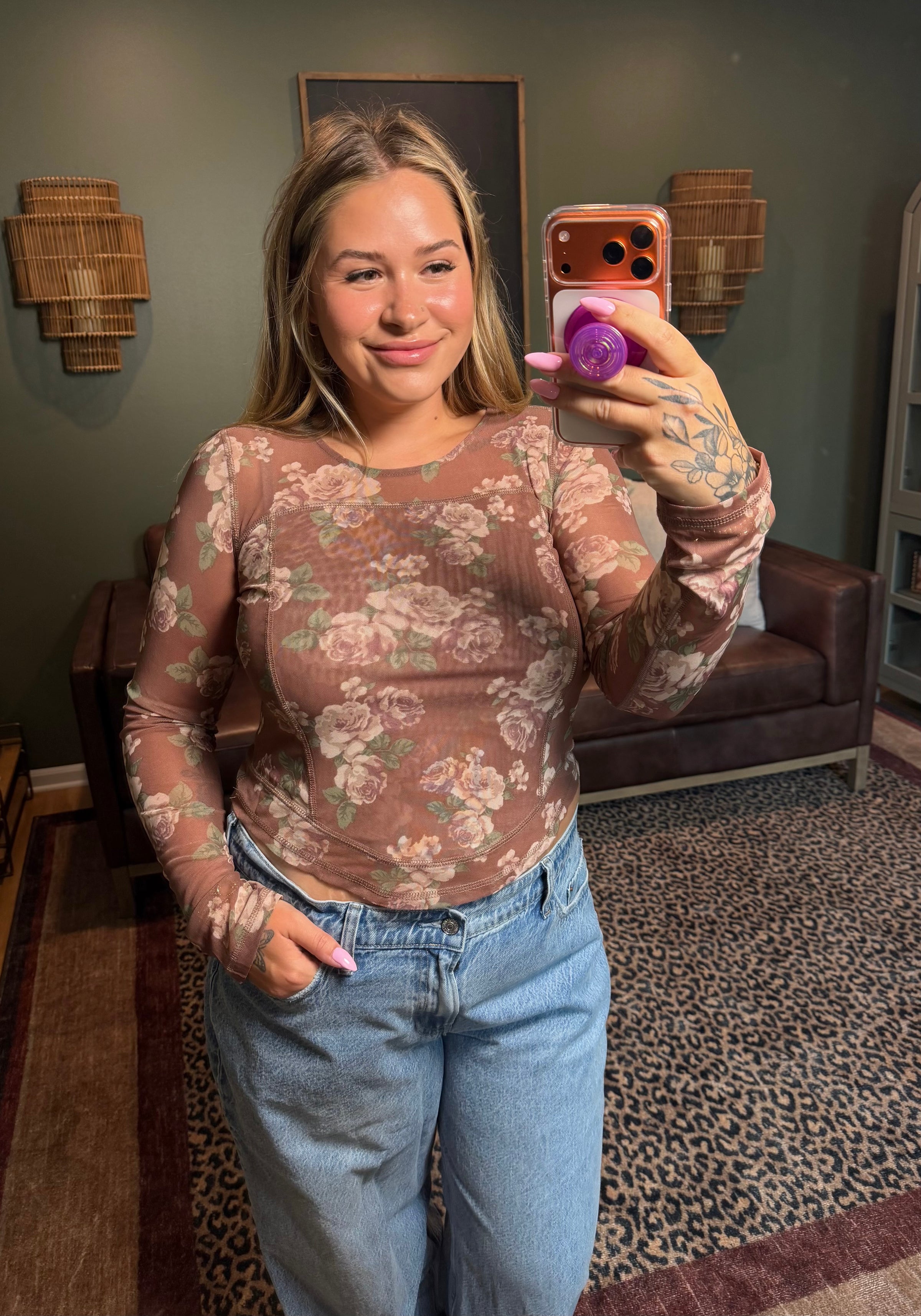 Sheer Bloom Top
