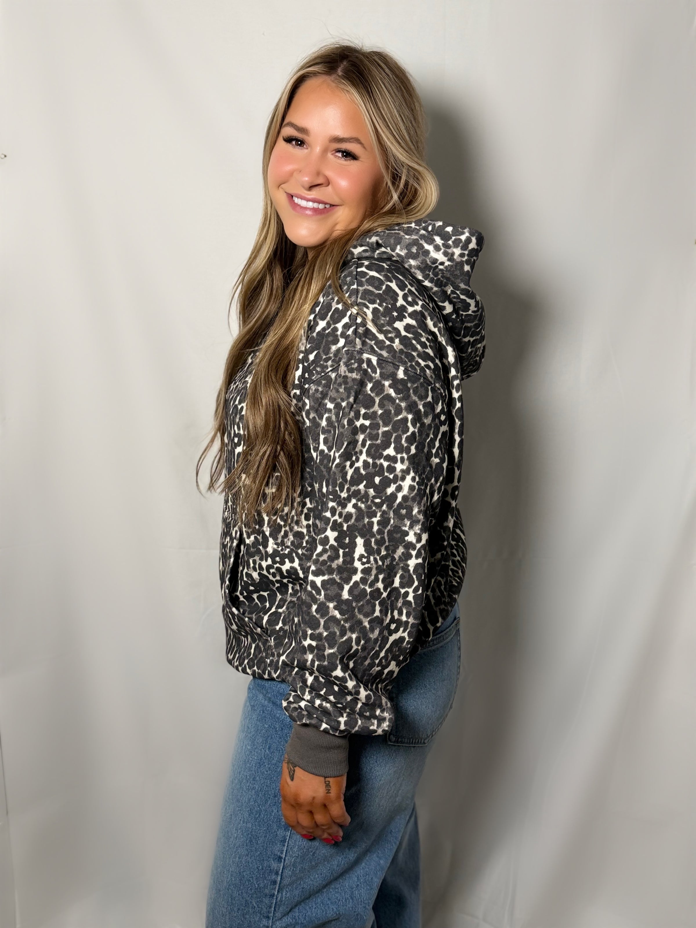 Cheetah Fleece Hoodie