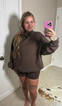 Chocolate Mock Neck