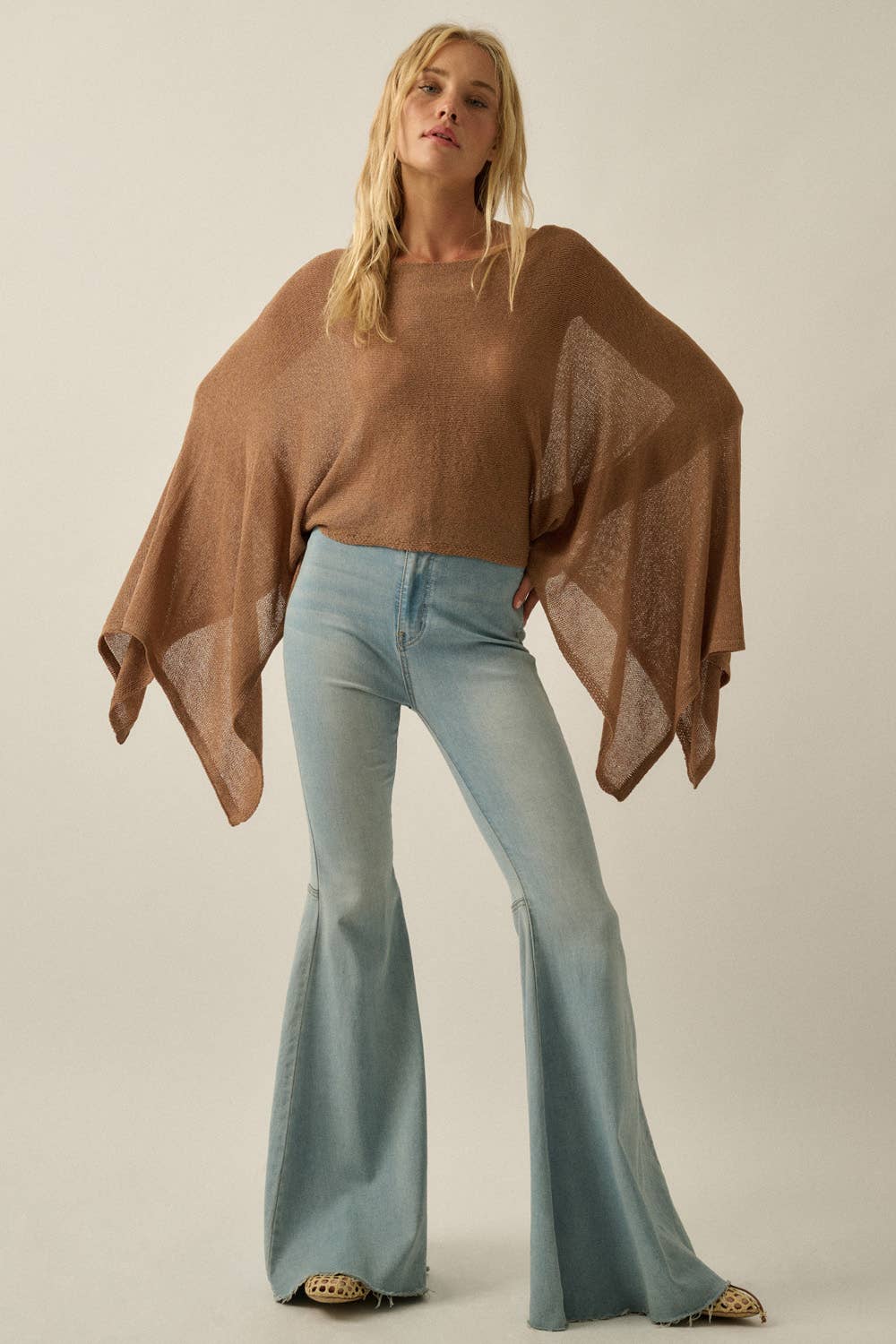 Cropped Poncho Sweater