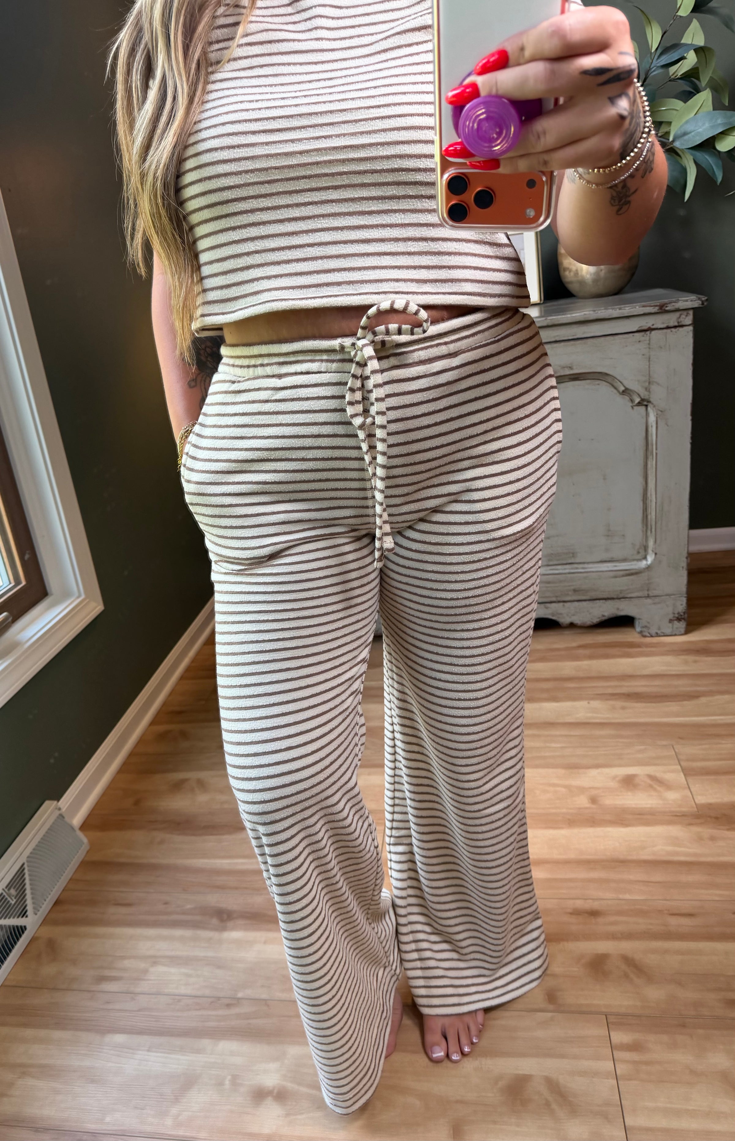 Latte Stripe Pant