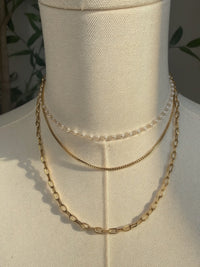 Cadeaux Stacked Pearl Chain Necklace