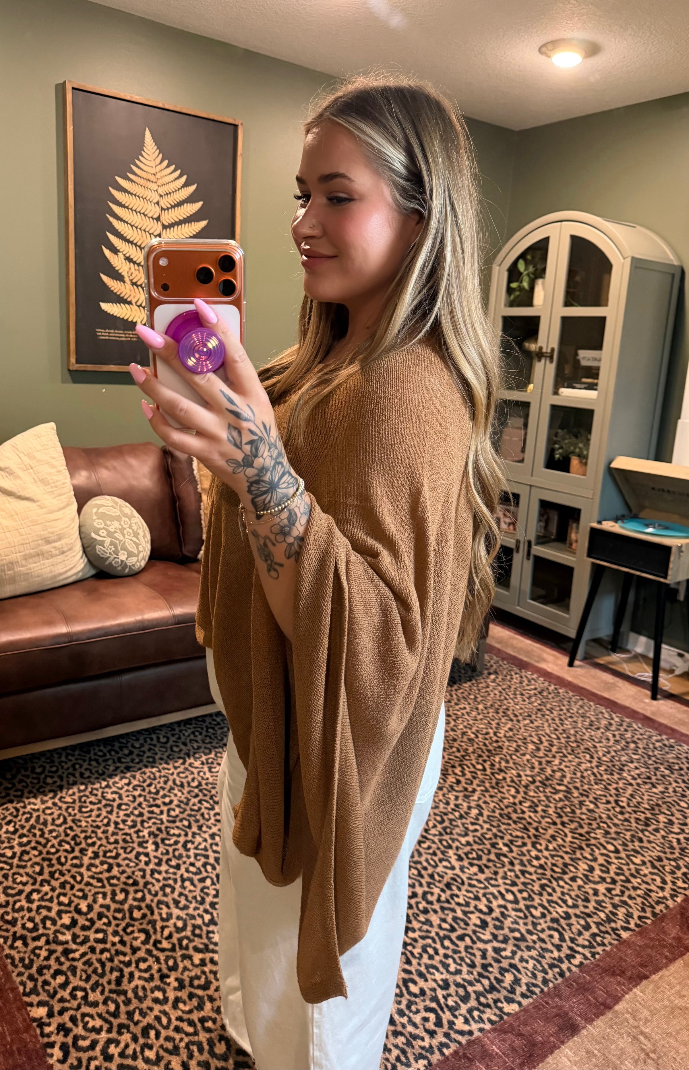 Cropped Poncho Sweater