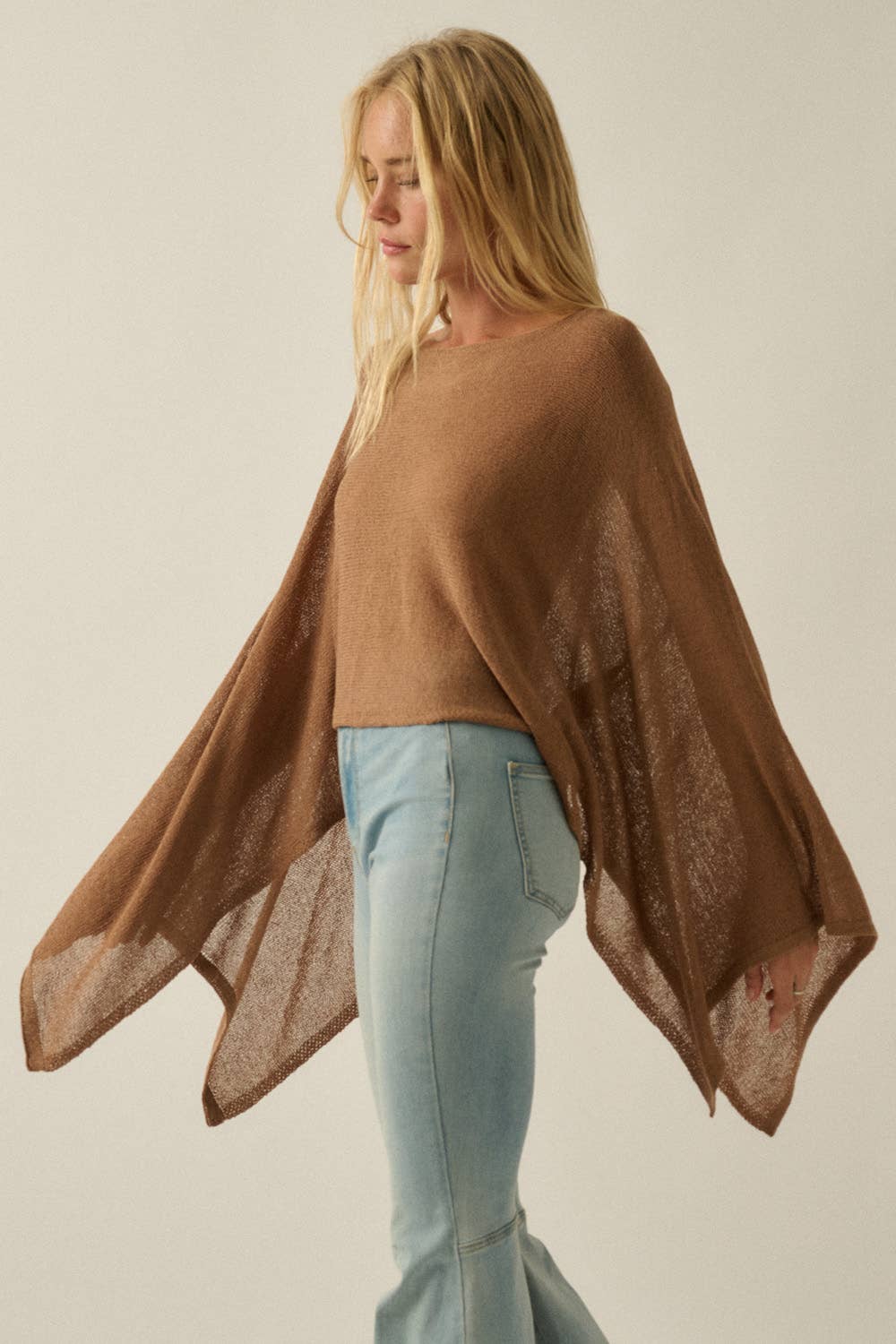 Cropped Poncho Sweater