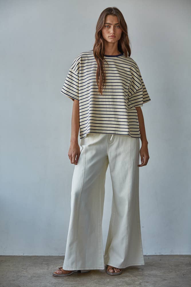 Classic Wide Ivory Denim