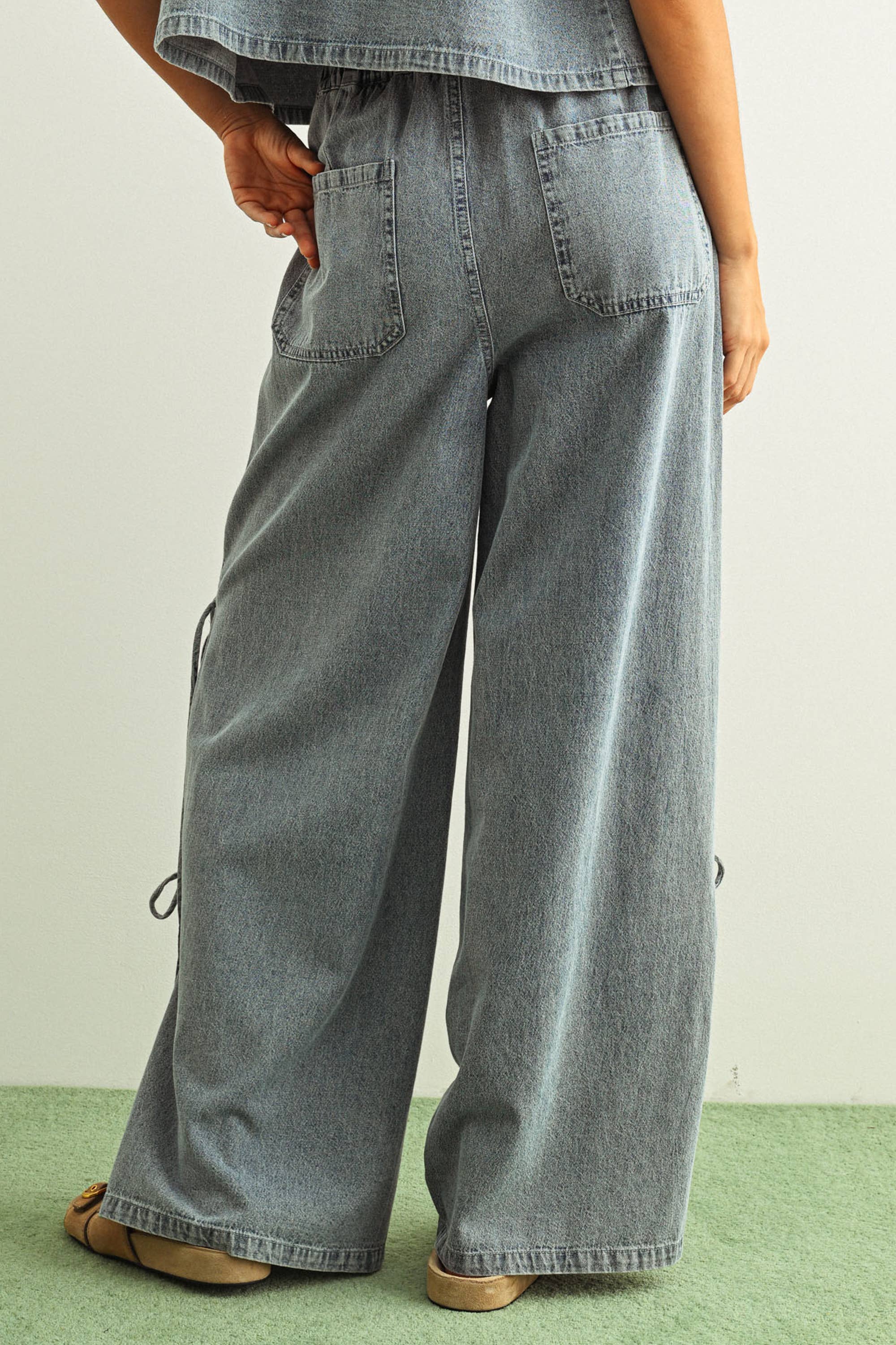 Side Tie Denim Pant